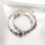 AVELINE - naszyjnik premium z kwarcem różowym i akwamarynem AVELINE - naszyjnik premium z kwarcem różowym i akwamarynem