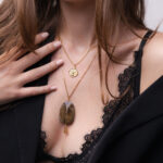 Łańcuszek z bronzytem - duży kamień Łańcuszek z bronzytem - duży kamień