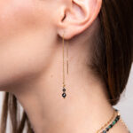 Kolczyki z czarnym kamieniem Kolczyki z czarnym kamieniem