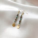 Kolczyki ZEMIRA z malachitem