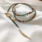 ZEMIRA - długi naszyjnik z malachitem i tygrysim okiem ZEMIRA - długi naszyjnik z malachitem i tygrysim okiem