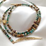 ZEMIRA - długi naszyjnik z malachitem i tygrysim okiem ZEMIRA - długi naszyjnik z malachitem i tygrysim okiem