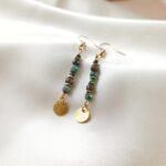 Kolczyki ZEMIRA z malachitem