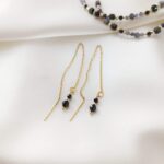 Kolczyki z czarnym kamieniem Kolczyki z czarnym kamieniem