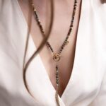 ZEMIRA - długi naszyjnik z malachitem i tygrysim okiem ZEMIRA - długi naszyjnik z malachitem i tygrysim okiem