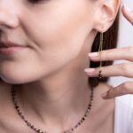 Kolczyki z czarnym kamieniem Kolczyki z czarnym kamieniem