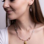 AVELINE - naszyjnik premium z kwarcem różowym i akwamarynem AVELINE - naszyjnik premium z kwarcem różowym i akwamarynem