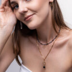 Łańcuszek - czarny agat Łańcuszek - czarny agat