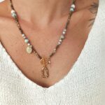 ALISSA - naszyjnik z pirytem i larimarem ALISSA - naszyjnik z pirytem i larimarem