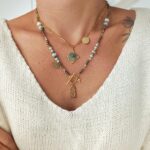 ALISSA - naszyjnik z pirytem i larimarem ALISSA - naszyjnik z pirytem i larimarem