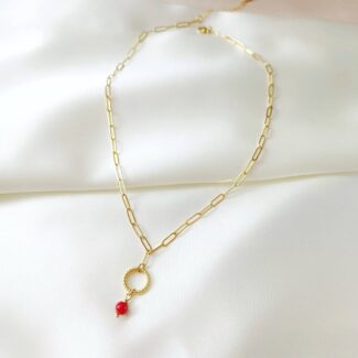 Łańcuszek - czerwony koral