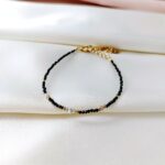 GRAY DIAMOND - bransoletka z szarym diamentem - czarna GRAY DIAMOND - bransoletka z szarym diamentem - czarna