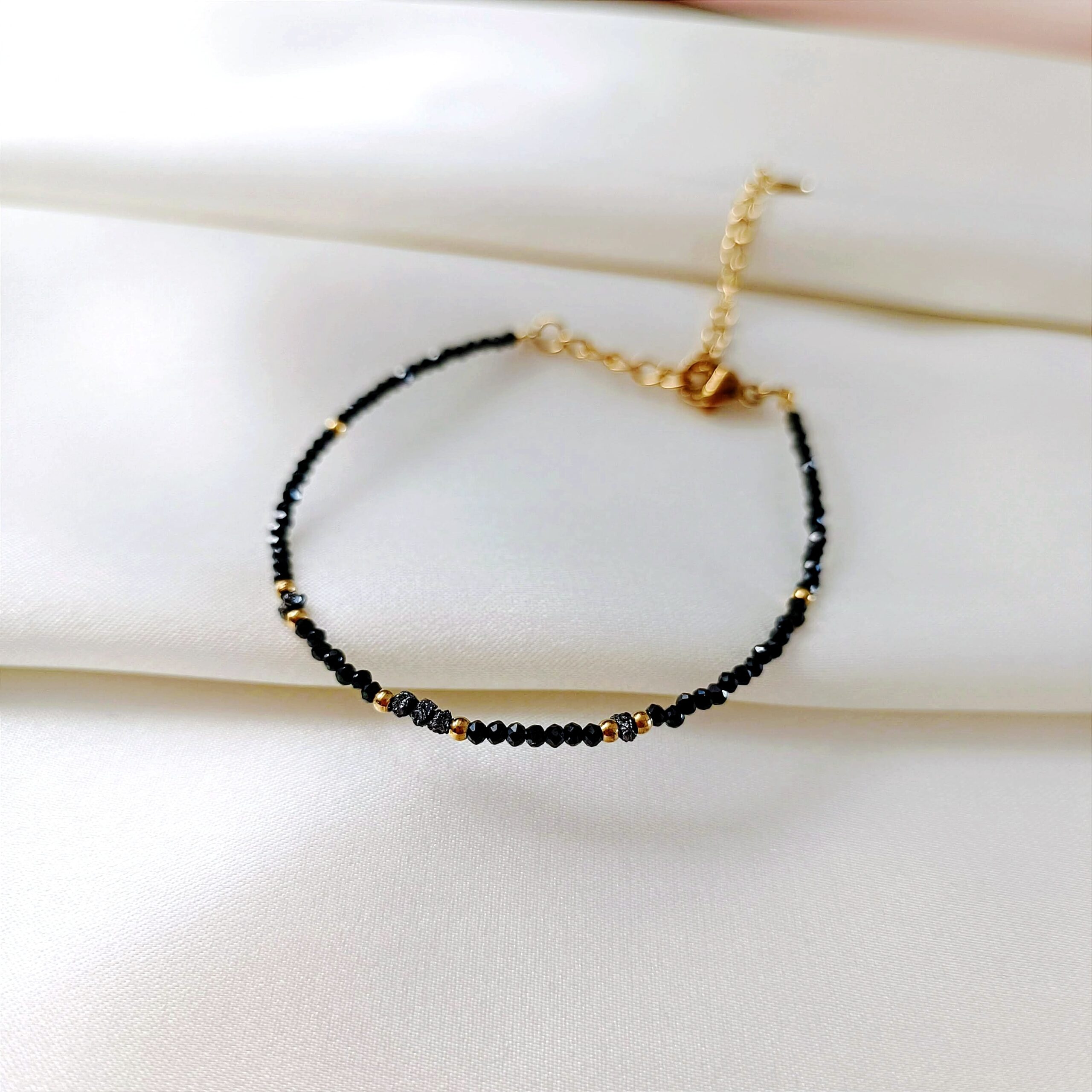 1000002883 BLACK DIAMOND - bransoletka z czarnym diamentem - czarna