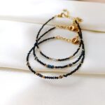 GRAY DIAMOND - bransoletka z szarym diamentem - czarna GRAY DIAMOND - bransoletka z szarym diamentem - czarna