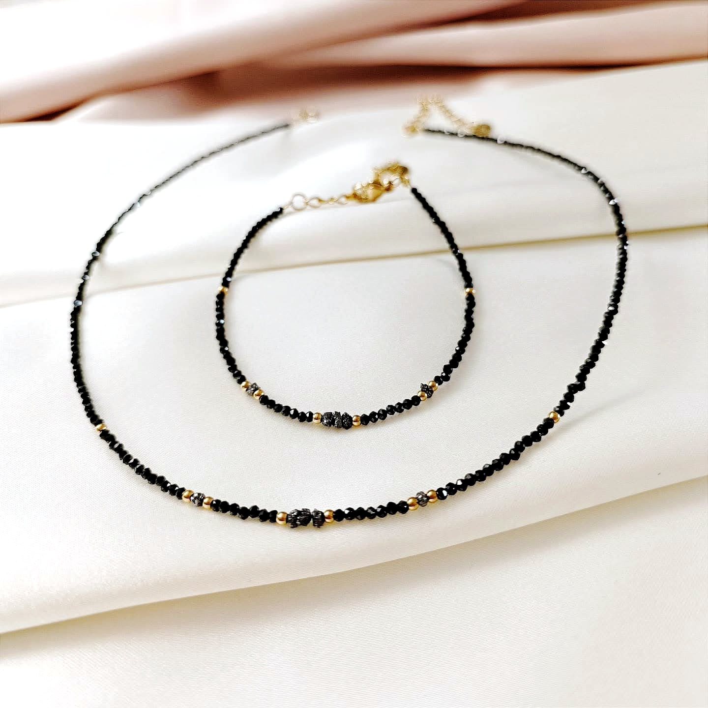 1735160531183 BLACK DIAMOND - naszyjnik z czarnym diamentem - czarny