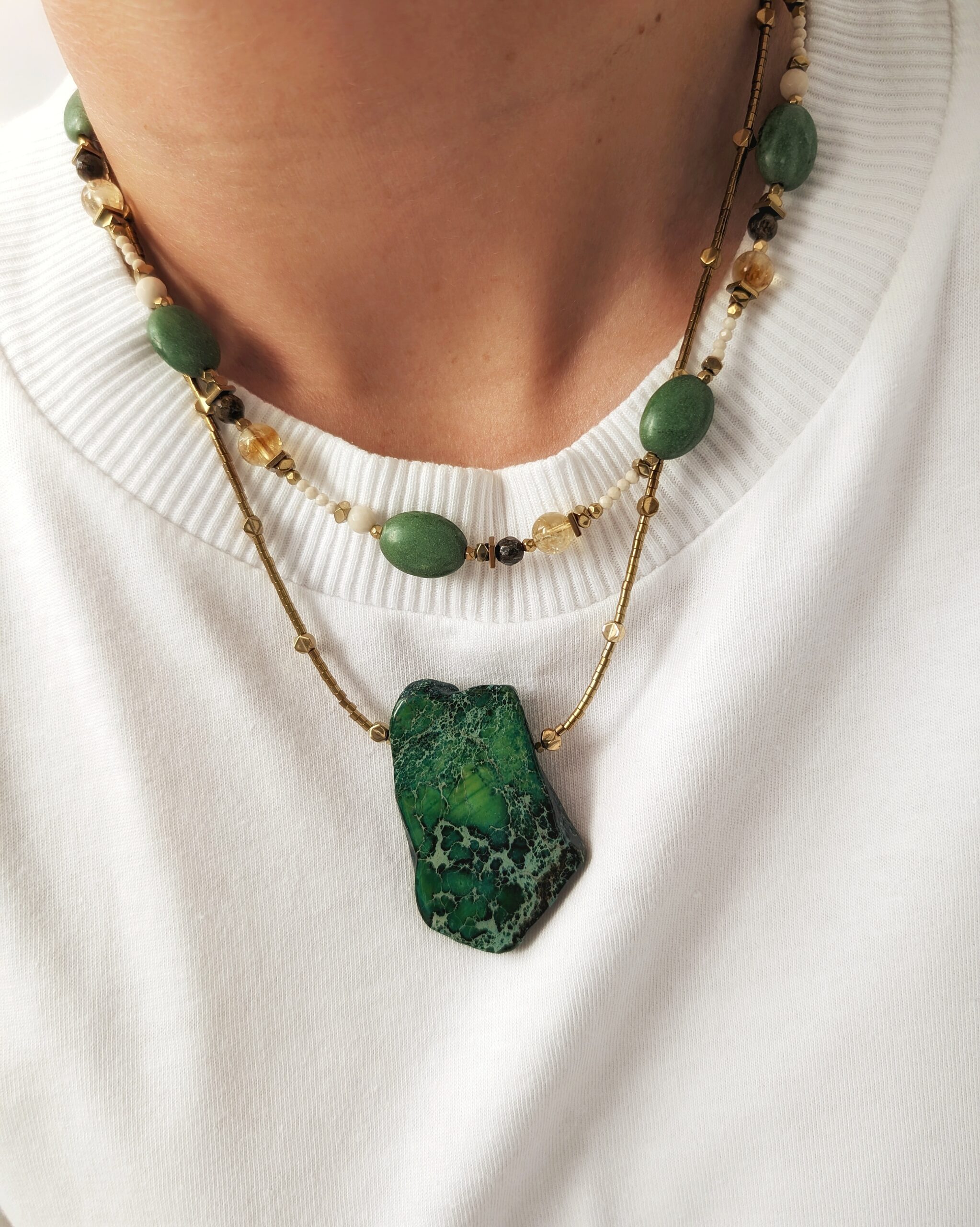 1000023766 Plaster jaspisu II - naszyjnik