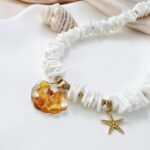 Unikat - Naszyjnik z białą muszlą ciętą Unikat - Naszyjnik z białą muszlą ciętą