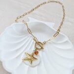 Wakacyjny naszyjnik z rozgwiazdą i bursztynem Wakacyjny naszyjnik z rozgwiazdą i bursztynem