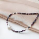 Unikat - naszyjnik z czaroitem i perłą Unikat - naszyjnik z czaroitem i perłą