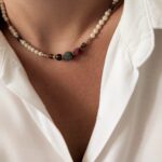 Unikat - naszyjnik z rubinem, sokole oko Unikat - naszyjnik z rubinem, sokole oko