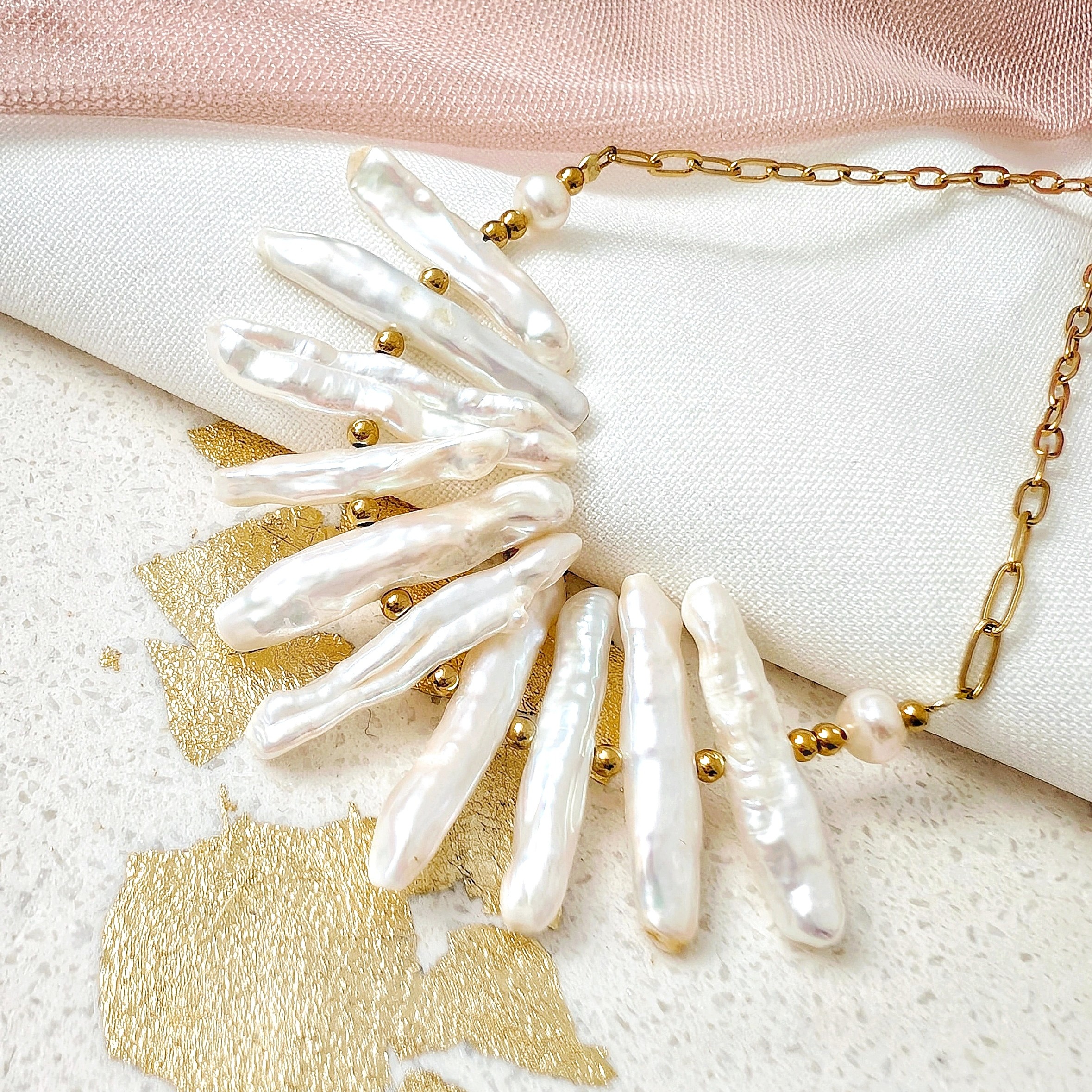 1000063627~2 Naszyjnik kolia z perłami - limitowany