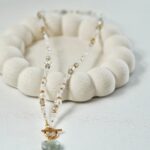 Unikat - naszyjnik z kryształem górskim i labradorytem Unikat - naszyjnik z kryształem górskim i labradorytem