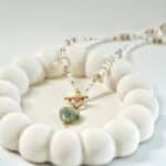 Unikat - naszyjnik z kryształem górskim i labradorytem